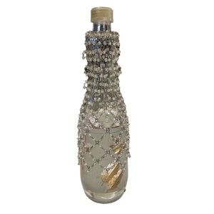 VINTAGE Mid Century Liquor Bottle with Decorative Overlay
